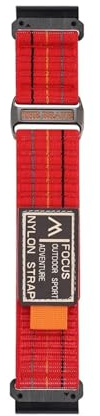 22 26mm Quick fit nylonrem for Garmin Fenix ​​8 47MM 51MM 7X 6X 5 for Tactix7pro armbandsband(Red,26mm(Fenix 8 51mm))