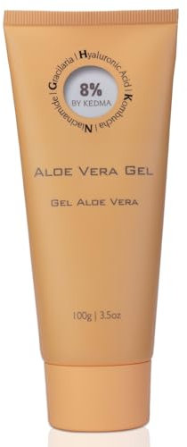 8% - Gel con Aloe Vera e Acido Ialuronico - Idratante, Lenitivo e Illuminante - Kombucha e Niacinamide - Tutti i tipi di pelle - Senza parabeni, solfati o siliconi - 100g