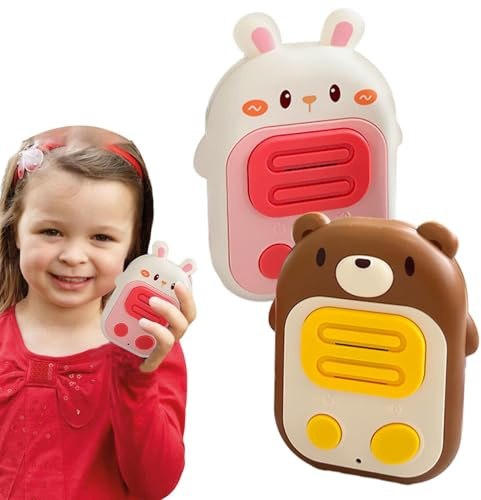 Children's Walkie Talkies - Battery Operated Wireless Walkie Talkie Rabbit And Bear Shape Toy,Long Range Walkie Talkies Wireless Mute Kids, For Children Of All Ages
