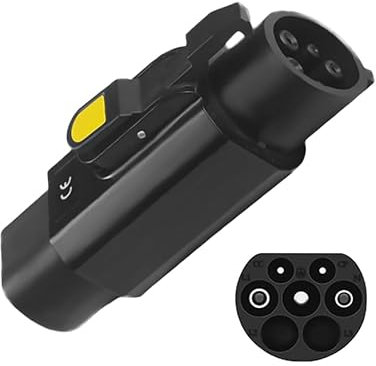 Adaptateur EV type 2 vers type 1 - 32 A - Câble de charge EV de qualité supérieure - Adaptateur de chargeur de voiture - Type 2 à type 1 EV + adaptateur pour câble de charge de véhicule électrique