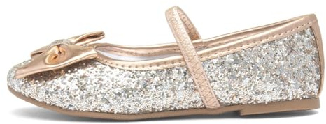 Lilley Sparkle Girls Gold Slip On Ballerina Shoe - Size 8 Child UK - Gold