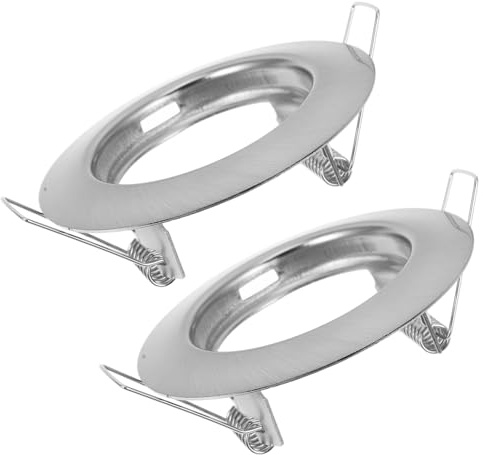 Tofficu 2pcs Heavy Duty Recessed Spotlight Fitting Metal Trim Ring with Easy Bulb Replacement for Ceiling Downlight Frame Compact Mount Rack for Kitchen Spotlights