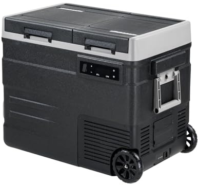 zcamp UD55 49L Doppia Zona Frigorifero Portatile Per Auto Congelatore 12/24V DC,Per Auto, Per Campeggio, Con Presa USB, Asta Telescopica E Ruote, Da -20℃ a 20℃