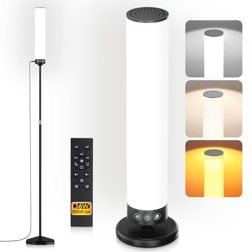 OYADISIIOP SAD Lamp, 20,000 Lux SAD Therapy Light with Remote, 2-in-1 Pedestal to Tabletop Full Spectrum Light Therapy Lamp for Seasonal Blue, Adjustable Color/Brightness/Timer, Memory Function, 36W
