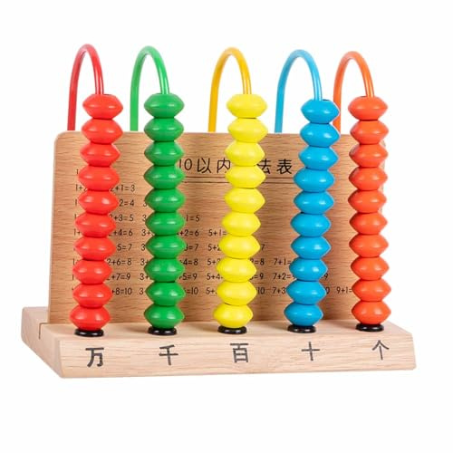 WGFOIP Mathe-Lernspielzeug, Intuitiver Computerrahmen für, die Arithmetik Lernen, für Grundschüler, Holz (Massivholz)