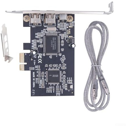 IEEE 1394 FireWire 400 Erweiterungskarte mit 3 Anschlüssen, für PCIe für x1 auf externen DV für Camcorder Capture Adapter, OHCI 1.1 Low Profile Halterung für Windows, kompatibel mit Sony