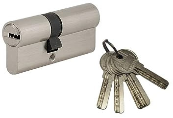 THIRARD - Cylindre de serrure à double entrée Tiger 6, 30x40mm, nickel, anti-arrachement, anti-perçage, 5 clés