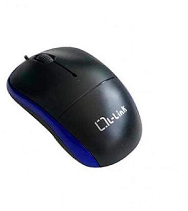 L-LINK Ratón óptico con Cable | Ratón Óptico USB Ergonómico | Sensor Preciso | Apto para Diestros y Zurdos | Conexión USB 2.0 | Color Azul