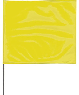 Presco 15 in. Steel Wire Staff Marking Flags [2.5 in. x 3 in. Flag]: 2 in. x 15 in. (Yellow) / 12-Flags