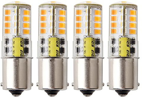 HRYSPN 4PCS BA15S LED Bulb 12V, Waterproof Bulb, 1141 1156 Bayonet Single Contact Base for Landscape RV Camper Interior Marine Boat Trailer Lights, Warm White 3000K