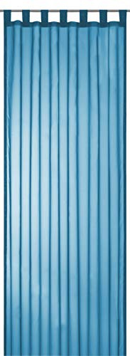 Elbersdrucke transparente Gardine Schlaufenschal Feel Good Uni 01 blau 255 x 140 cm Vorhang mit Schlaufen für Wohnzimmer Schlafzimmer Flur 198268