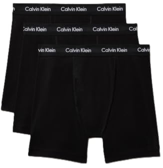 Calvin Klein Men's Cotton Stretch 3-pack Boxer Brief, 3 Black, Large