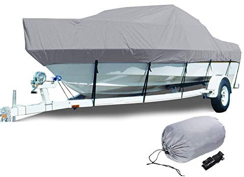 AMGJ Bootspersenning Bootabdeckung 300D Oxford-Gewebe Wasserdicht und UV Schutz Boot Schutz Plane, Grau,21 to 24ft: 732x300cm