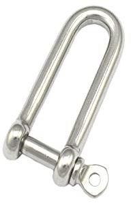Schäkel lang 10mm Form D Edelstahl A4 gerade extra lang Rundschäkel Verbinder