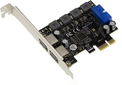 KALEA-INFORMATIQUE PCI Express PCIe USB 3.0-Karte mit 2 externen 5G Typ A-Ports und 2 internen Ports auf 19-poligem USB3-Stecker. Auto STROMVERSORGT, mit NEC D720201 Chipsatz.