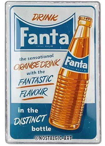 Nostalgic-Art Retro Blechschild, 20 x 30 cm, Fanta – Orange Drink | Original Lizenzprodukt (OLP), aus Metall, Vintage Design, Blechschilder Sprüche, Geschenk-Idee für die Hausbar