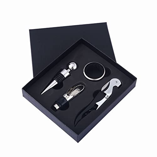 4 Piezas Abridor de Vino Set, Set sumiller con Abrebotellas, Juego Accesorios para Abridor Vino Manual, Adecuado para la Apertura Manual de Vino Tinto y Cerveza