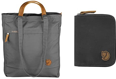 Fjällräven Totepack No.1 Sporttasche, 39 cm, Super Grey Zip Wallet dark grey, 12 x 10 x 1 cm, 0.12 Liter
