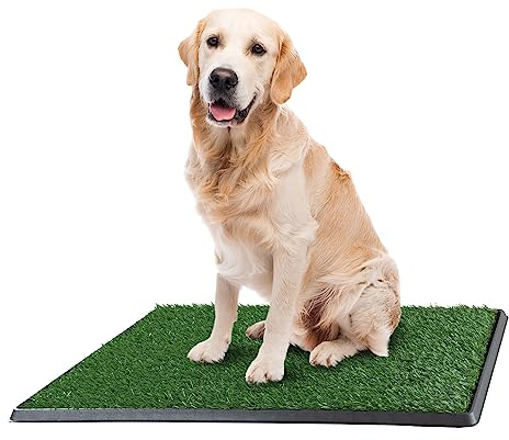 PETMAKER Artificial Grass Puppy Pee Pad for Dogs and Small Pets with Tray - 20x30 inches Washable 3-Layer Reusable Indoor Dog Potty Grass Training Pad, Easy Clean Pet Housebreaking Potty Solution
