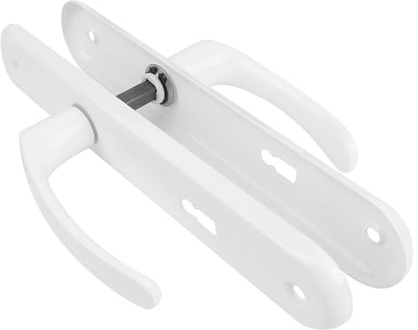 Bauster® Türdrücker 72/90 mm Ausführung PZ/BB/WC Türgriff Türbeschlag Türklinke Drückergarnitur Langschild Türdrückergarnitur, Innentür Außentür Handgriff Torbeschlag (Ausführung BB, Weiß, 72 mm)
