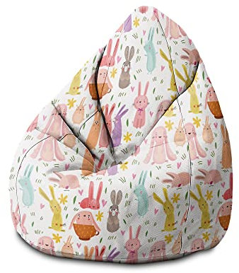 DreamRoots Sitzsack für Kinder - Bodenkissen und Bean Bag 70 x 70 x 105 cm - Bubibag für Kinderzimmer - Sitzkissen Boden