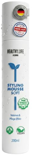 HLV – Styling Mousse Soft, Mousse Soft Schaumfestiger | Flexibler & Natürlicher Halt mit Conditioner | VEGAN, Pflegebedürftiges & Kräftiges Haar, Volumen & Föhnen, Locken Festiger, Haarstyling (200ml)