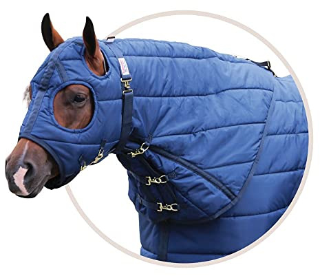 Dura-Nylon Original Horse Stable Blanket Hood | Size Large | Color Navy | All Winter Warmth | Matches Dura-Nylon Stable Blankets | Abrasion Resistant | Adjustable & Easy Maintenance