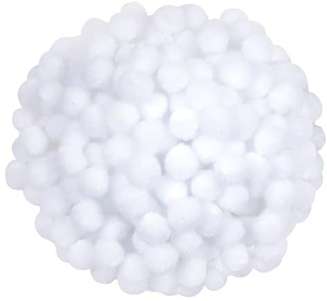 TOAOB 300 Piezas Pompones Grandes de Blanco de 2 cm Bolas de Fieltro Pompones para Decoraciones Manualidades Creativas y Decoraciones Bricolaje