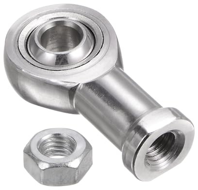 QUARKZMAN SSI10T/K 10mm Cojinete de Extremo de Varilla Roscada Hembra M10x1.5, Extremo de Varilla de Hierro Fundido con Tuerca de Bloqueo