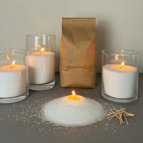 Diablos Skräddarsytt kit för pulver, 400 GM vax med 40 vekar, påfyllningsbara pärlvax, sand gör-det-själv pärlljus, helt naturligt återanvändbart ljus, självsläckande ljus för heminredning