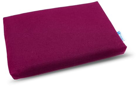 Yogan Kopfkissen/Pad für Yoga/Pilates, Außenbezug aus Bio-Baumwolle (abnehmbar und waschbar), Innenbezug mit recycelter Faserfüllung, 30 x 20 x 2,5 cm