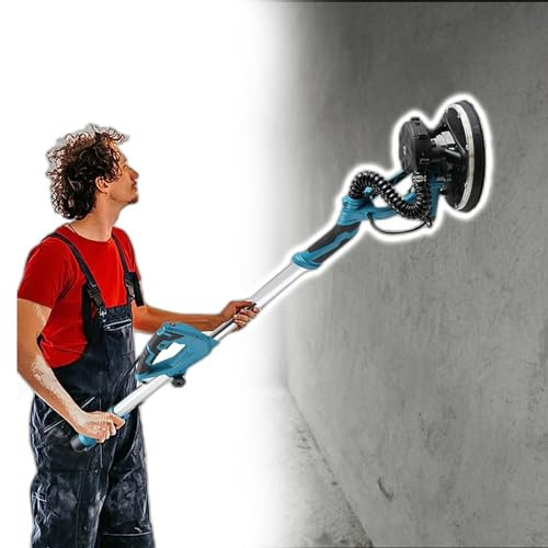 Eastnmythet Handwandschleifmaschine, staubfreier Wandschleifer, Schleifer mit Einstellbarer Geschwindigkeit, Trockenbaupolierer mit LED-Umrandungslicht,with Sandpaper
