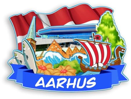 Quwsne Kühlschrankmagnet Aarhus Dänemark Kühlschrankmagnet Stadt Reise Souvenirs Touristengeschenke 3D klassische Sehenswürdigkeiten handgefertigt Handwerk Heimdekoration -2068