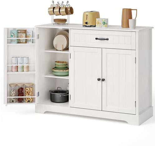 Ahomly 42'' Buffet Cabinet, Coffee Bar Cabinet for Living Room, White