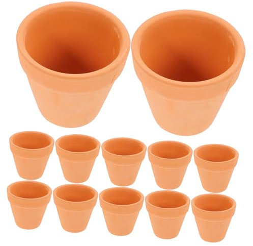YARNOW 12stücke Kleine Mini-tontöpfe Terrakotta-pflanzgefäß Blumentopf Zum Basteln Für Sukkulenten Tontopf Mit Ablaufloch Mini-töpfe Für Pflanzen Tontöpfe Für Zimmerpflanzen