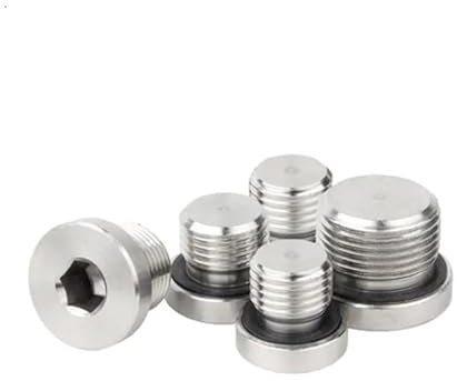 Metric Male Thread 304 Stainless Steel Hex Socket ED Sealing Ring Flange Inner Hexagon Bolt Oil Water Pipe Fitting(M14x1.5)