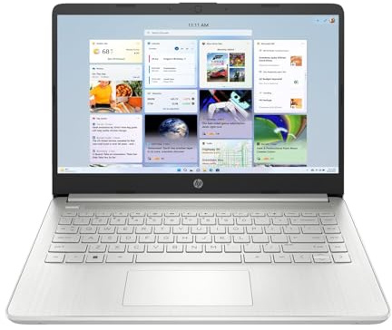 HP 14s 14 Laptop | Intel Core i3-1215U (Up to 4.4 GHz) | 4 GB RAM | 128 GB SSD | Intel UHD Graphics | FHD (1920 × 1080) Display | Windows 11 Home | Dual Speakers | Natural Silver | 14s-dq5013na