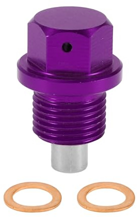 RATCHROLL Set Universale Tappo di Scarico dell'Olio Antisperimento Vite di Riparazione del Filetto con Guarnizione magnetica Viola in Lega di Alluminio Rame M14x1.25