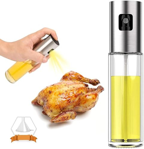 ishphso Spritzer nebulizzatore per olio d'oliva per friggitrice ad aria, aceto di canola, olio vegetale, mini bottiglia portatile gadget da cucina per barbecue, padelle, insalate, cottura (1