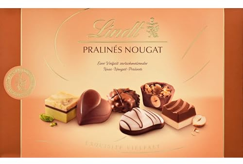 Lindt Schokolade | Nougat Pralinés, 200g Schachtel, Pralinen Geschenk