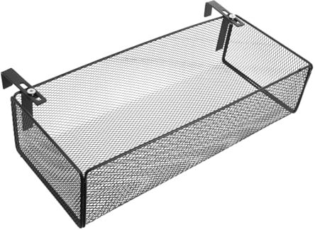 CLISPEED Hanging Flower Pot Rack Balcony Planter Indoor Plant Hanger Iron Mesh Shelf Easy Install Space-saving Black