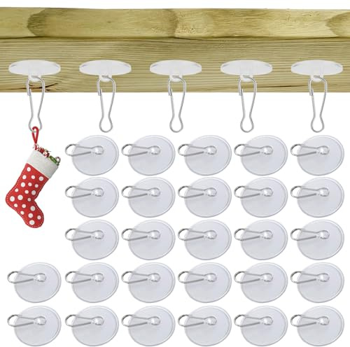40Stück Transparente Selbstklebende Deckenhaken,Haken Decke Ohne Bohren,Klebehaken Decke,Deckenhaken Selbstklebend zum Kleben,Klebehaken Outdoor,Klebeösen,Ceiling Hook Deko für Schlafzimmer,Badezimmer