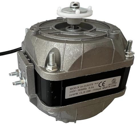 Ventilatormotor für Kühlschrank, Lüftermotor, 16W, Universellmotor für Kühlschrank, Gefrierschrank, Kühltheke, Kühlmaschine 16W 230V 50Hz