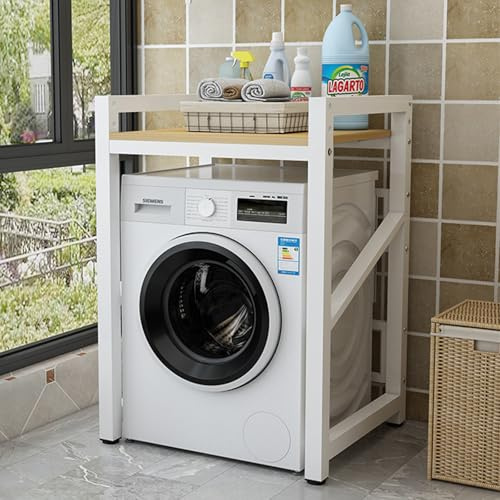 Armario para Lavadora y Secadora, Encima del Estante de la Lavadora Estantes en Altura de 3 Niveles, Capacidad de Carga 350kg para Lavandería, Baño, 73 * 64 * 115 cm