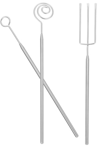 Sewroro 3 Stück Schokoladengabel aus Lebensmittelechtem Edelstahl mit Griff Fondue und Pralinenwerkzeug für Selbstgemacht Dessert und Schokoladendekoration
