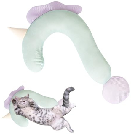 Hojalis Katzenkissen U-Förmiges Kuschelkissen, Hunde Beruhigungskissen Für Hunde Und Katzen, U-Förmiges Kissen Für Katzen Und Hunde, HUndeKissen, Lindert Angst, Welpenkätzchen Tolles Geschenk (Grün)