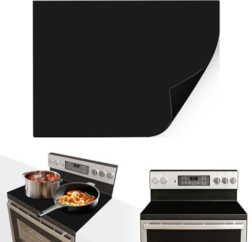 78 x 52 cm Grande Protector Placa Induccion, Protector Induccion, Alfombrilla Protectora de Silicona para Inducción, Antideslizante, para Cocinas de Inducción, Negro