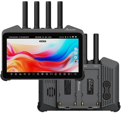Accsoon CineView M7H Pro Moniteur de caméra tactile 4K60 7 avec HDMI, transmission vidéo sans fil (350 m), luminosité 1000 nits, système Android, fonction décodeur, appareil photo à distance