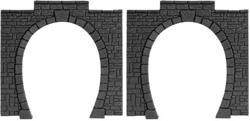 NOCH® Tunnel-Portal, 1-gleisig H0 Kunststoff, in Grautönen für Modellbahn und Diorama Enthusiasten (Packung mit 2)