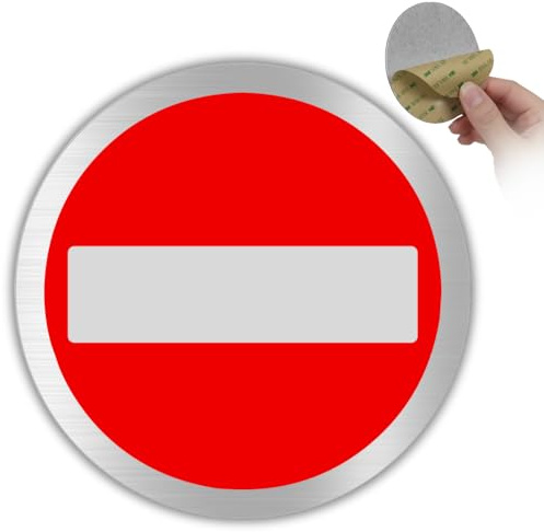 LEIASA | Señal No Pasar - Ø 10 cm - Aluminio - Prohibido el Paso Privado | Cartel Zona Privada, Placa Acceso Restringido, Rótulo Propiedad Particular, Letrero Personal Autorizado, Aviso Vedado